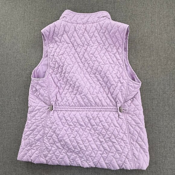 Croft & Barrow Quilted Puffer Jacket Vest Sleeveless Lavender Zip & Snaps Large - Picture 10 of 13